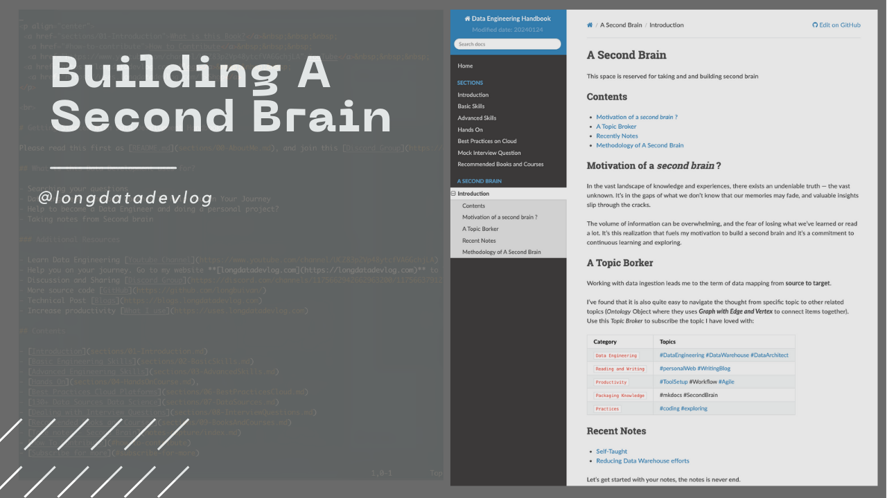 Building A Second Brain for Data Engineering Growth Up